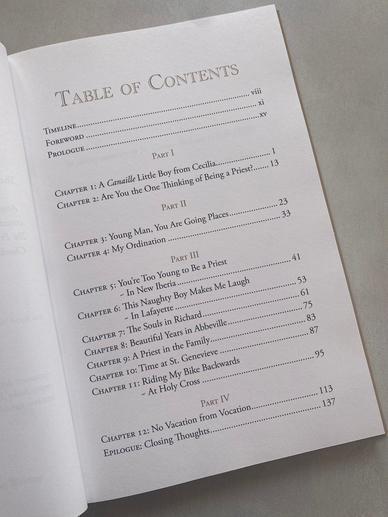 An Instrument of Love - the story of Father Floyd J Calais: Table of Contents