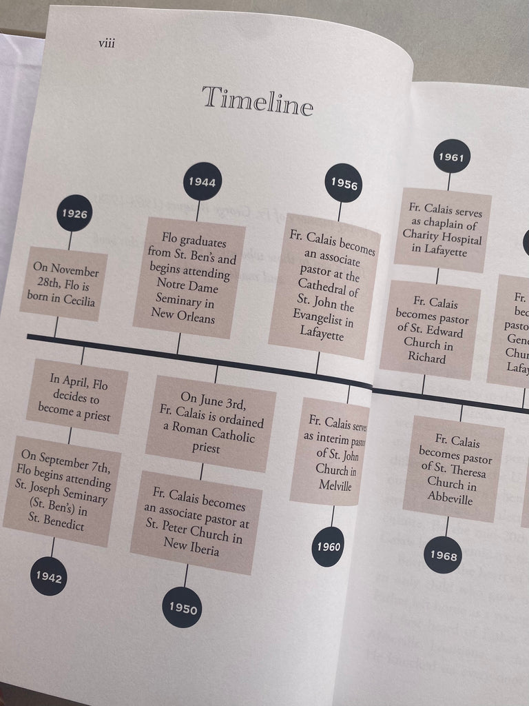 An Instrument of Love - the story of Father Floyd J Calais: a timeline